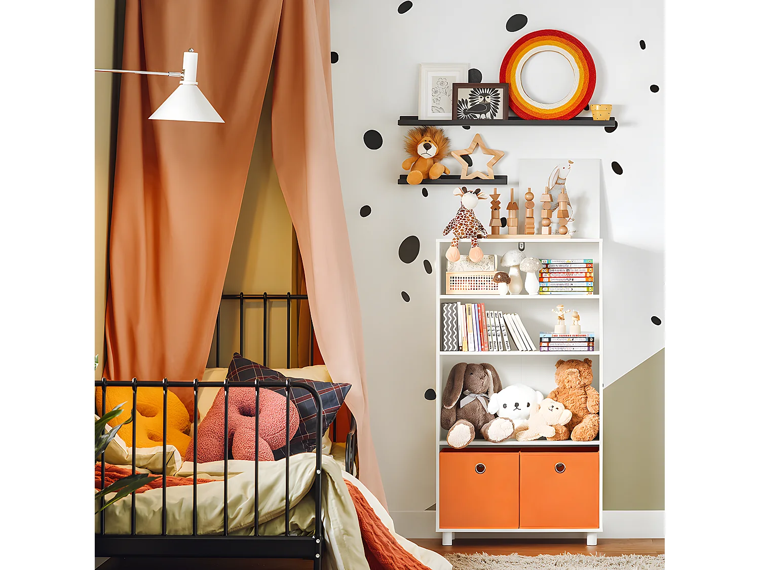 SoBuy Lot de 3 Bibliothèques pour Enfant Étagère Enfant Rangement pour Livres et Jouets, Forme de Voiture KMB67-W+KMB68-W+KMB69-W