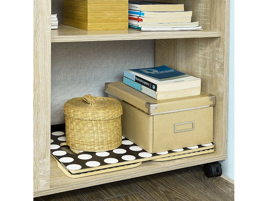 Mesa Auxiliares de Salón, Mesa de Centro, Mesa para el Café con Ruedas en Diseño Moderno con Repisa FBT34-N SoBuy ES