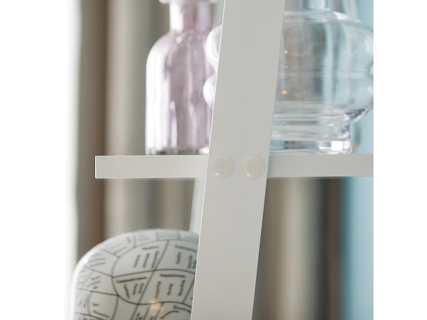 SoBuy Libreria,mensola Scala,mensola angolare,scaffale componibile,con 4 ripiani Bianco FRG15-W