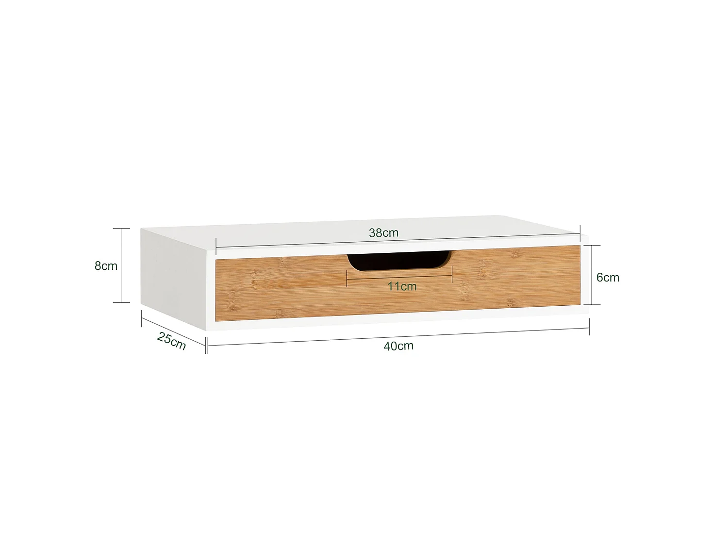 Schweberegal FRG92-WN 40 x 8 x 25 cm Natur