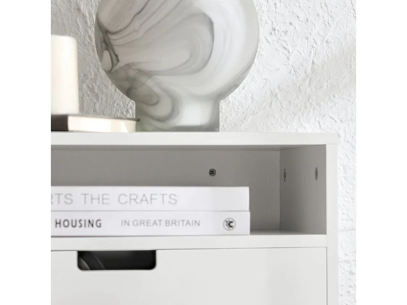 Table de Chevet Murale, Table de Nuit Flottante, Armoire Murale, Étagère Murale, NKD03-W