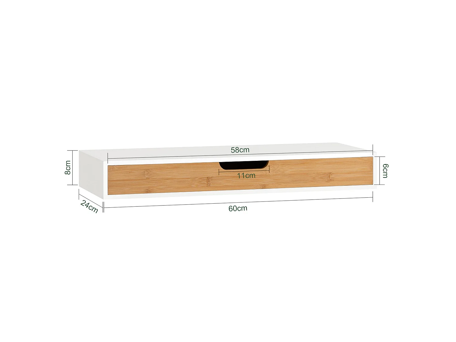 Estante de Pared con Cajón, Estante Estantería para la Sala, Estilo Moderno FRG93-WN SoBuy ES
