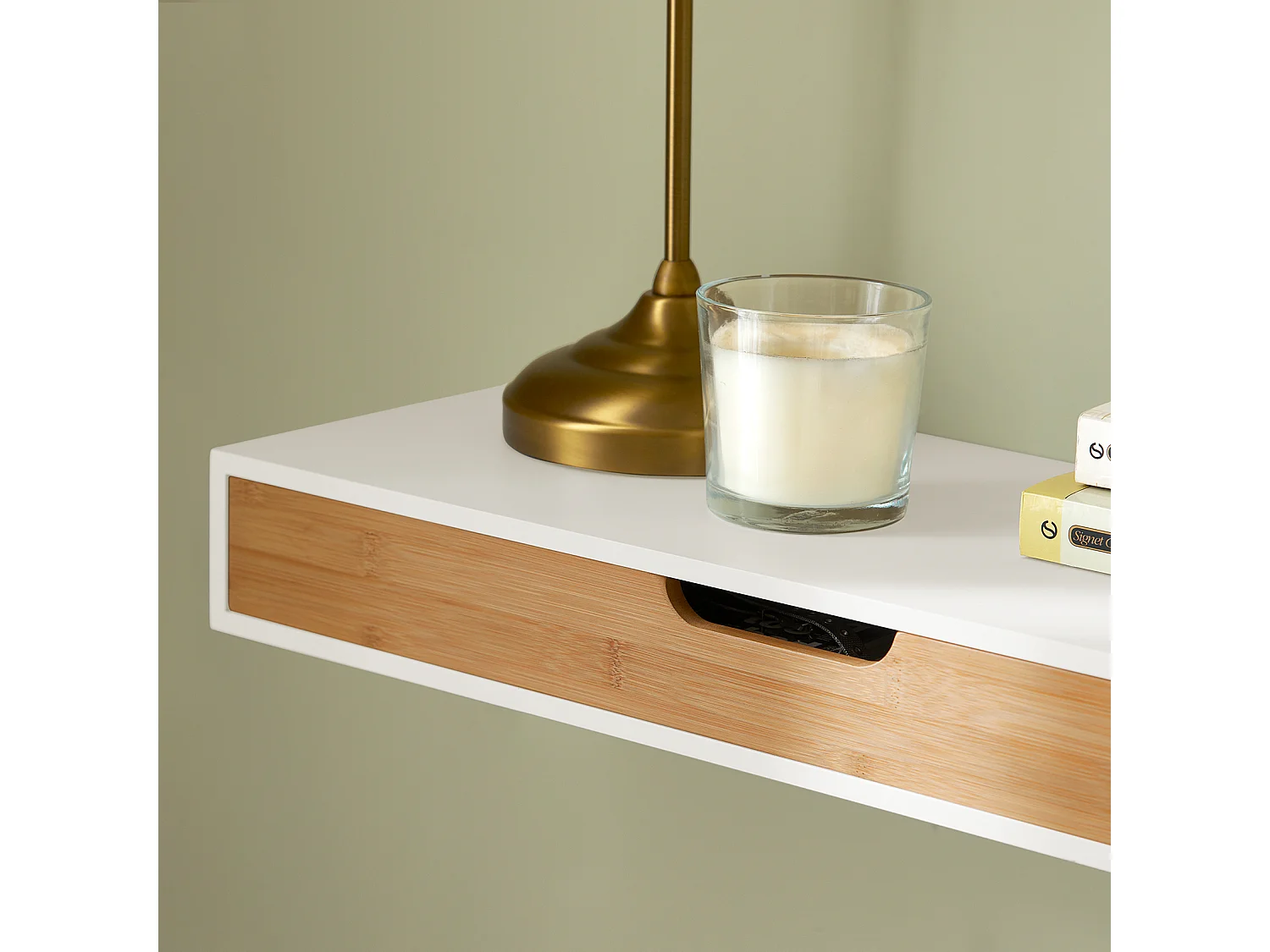 Estante de Pared con Cajón, Estante Estantería para la Sala, Estilo Moderno FRG93-WN SoBuy ES