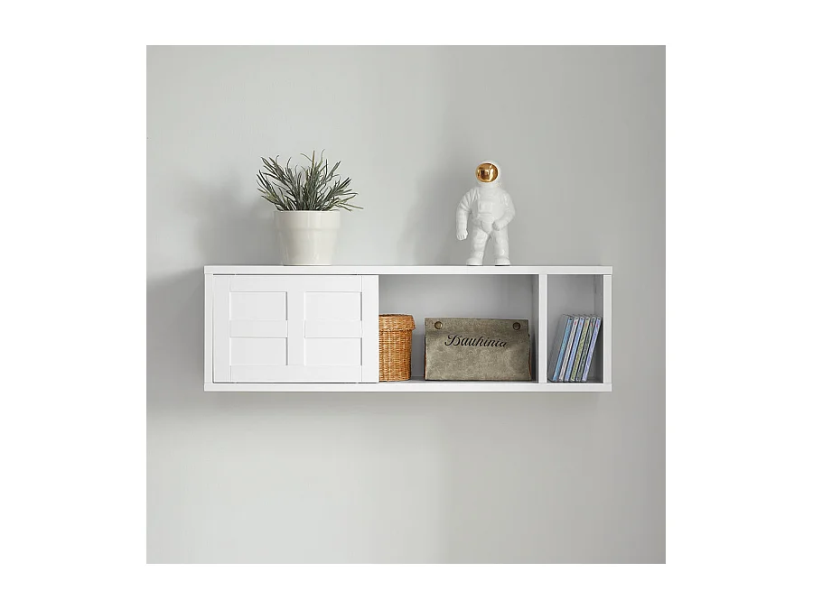 SoBuy FHK18-W wandgarderobe met schuifdeuren en vak ganggarderobe wandrek hangrek garderobe