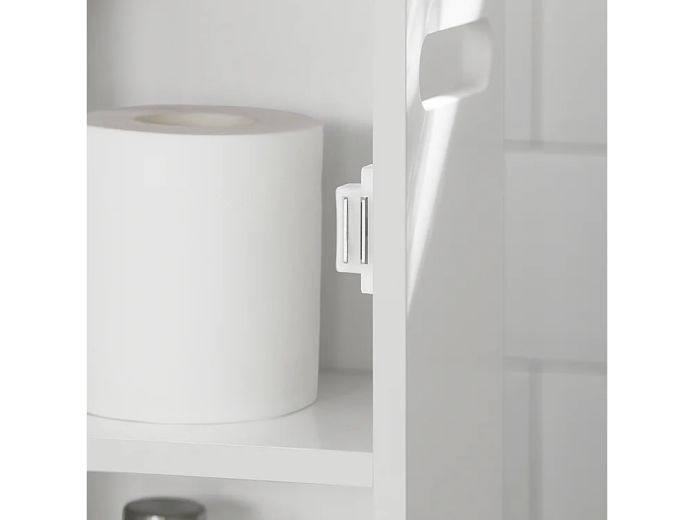 Porte Papier Toilette Vertical Support Papier ToiletteArmoire Toilettes, BZR85-W