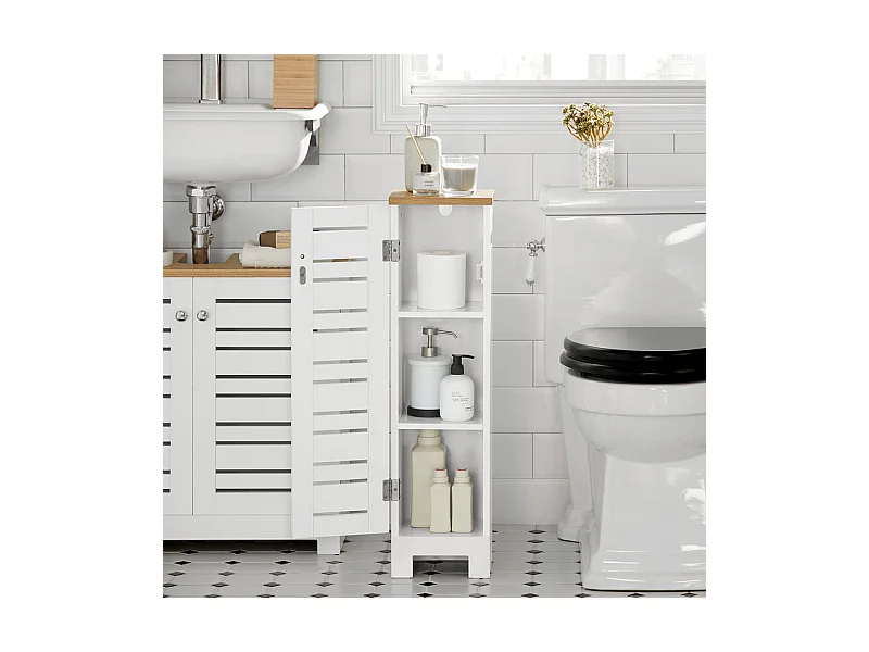 Porte Papier Toilette Vertical Support Papier ToiletteArmoire Toilettes, BZR85-W