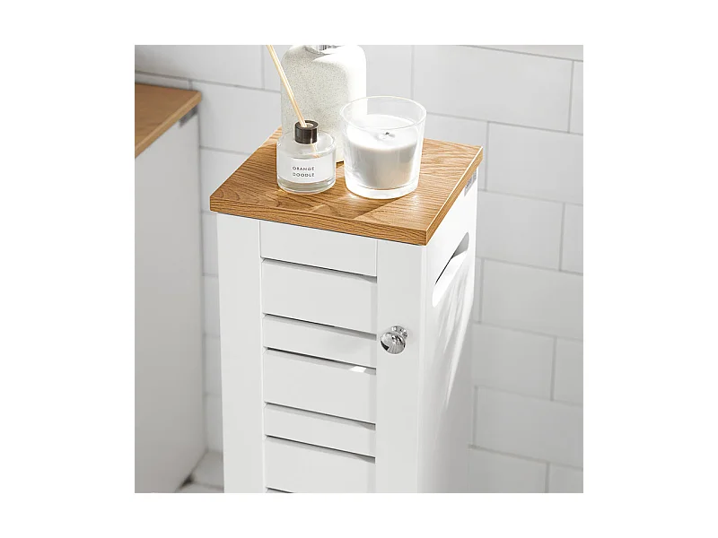 Porte Papier Toilette Vertical Support Papier ToiletteArmoire Toilettes, BZR85-W