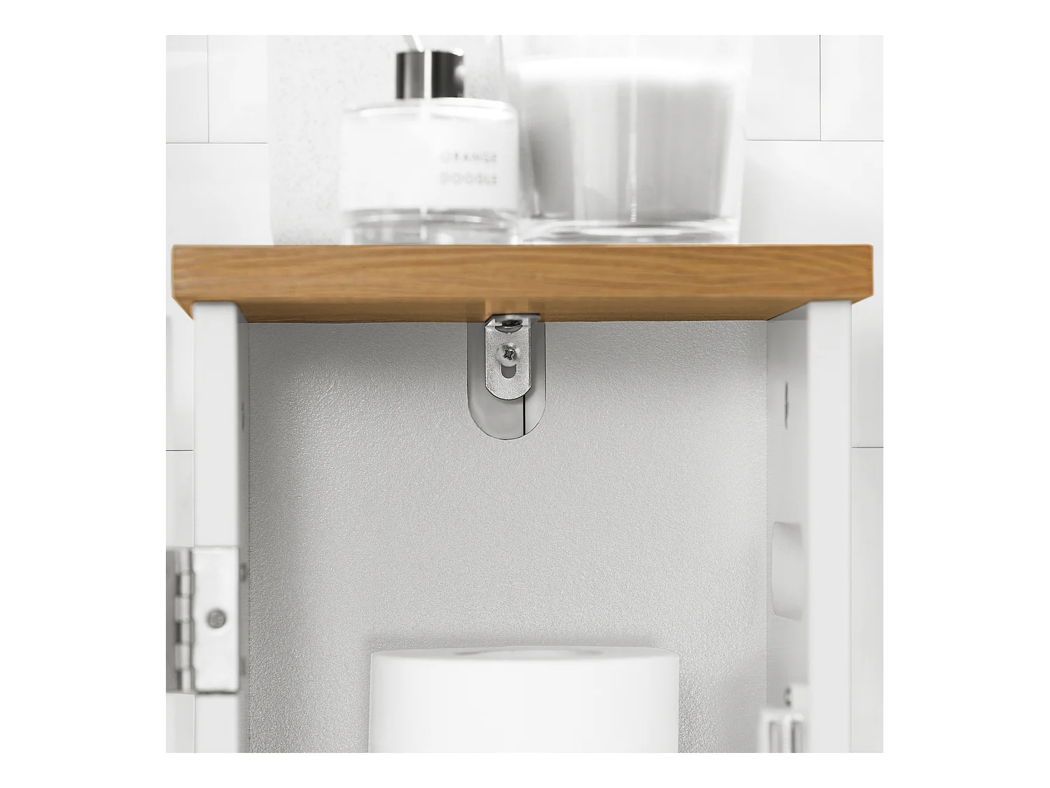 Porte Papier Toilette Vertical Support Papier ToiletteArmoire Toilettes, BZR85-W