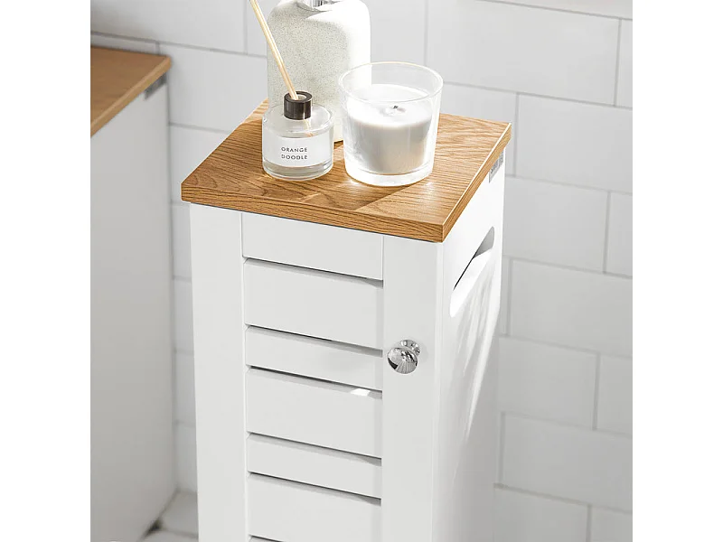 Porte Papier Toilette Vertical Support Papier ToiletteArmoire Toilettes, BZR85-W