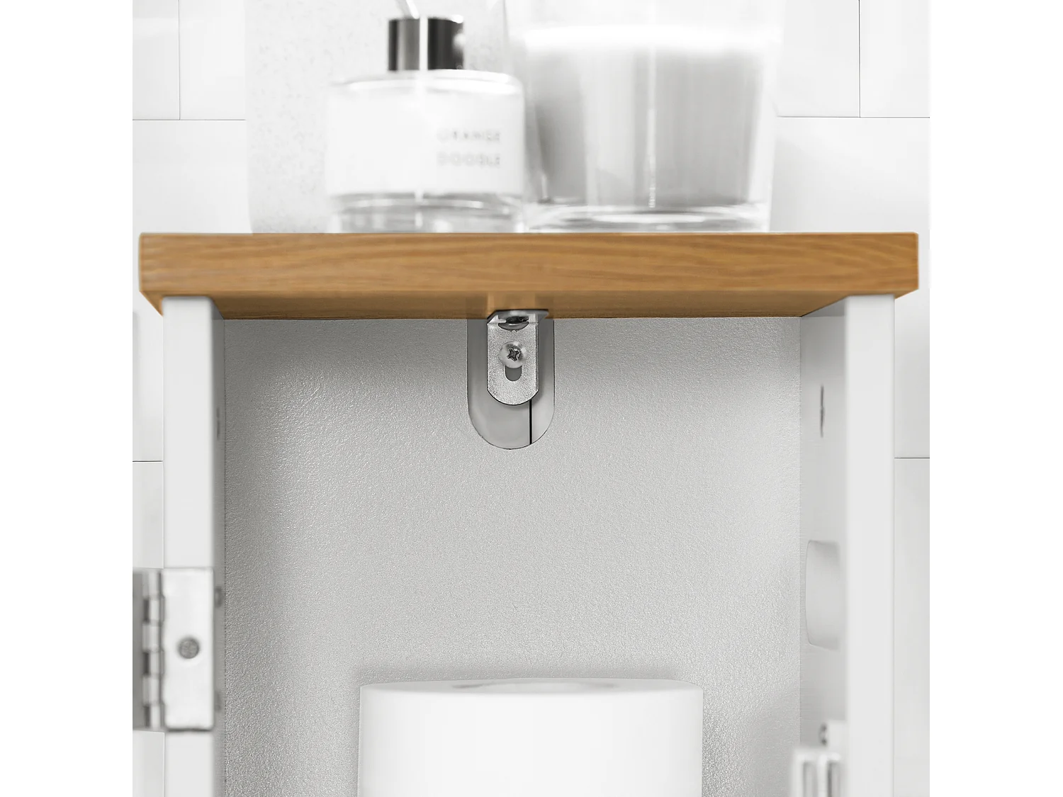 Porte Papier Toilette Vertical Support Papier ToiletteArmoire Toilettes, BZR85-W