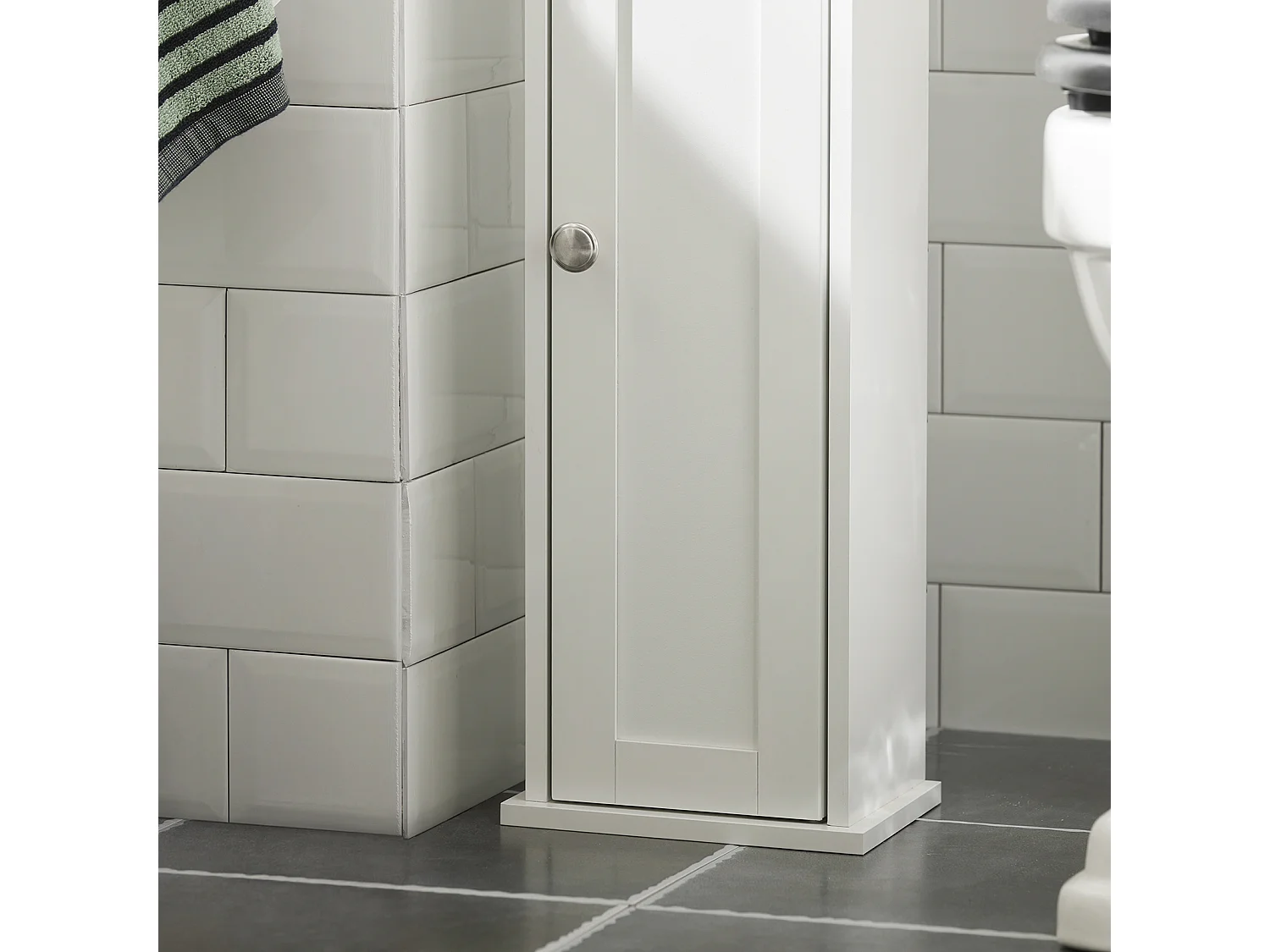 Portarrollo para Papel Higiénico, Sostenedor de Papel Higiénico, Porta-Escobillas para WC 20 x 18 x 78 cm FRG135-W SoBuy ES