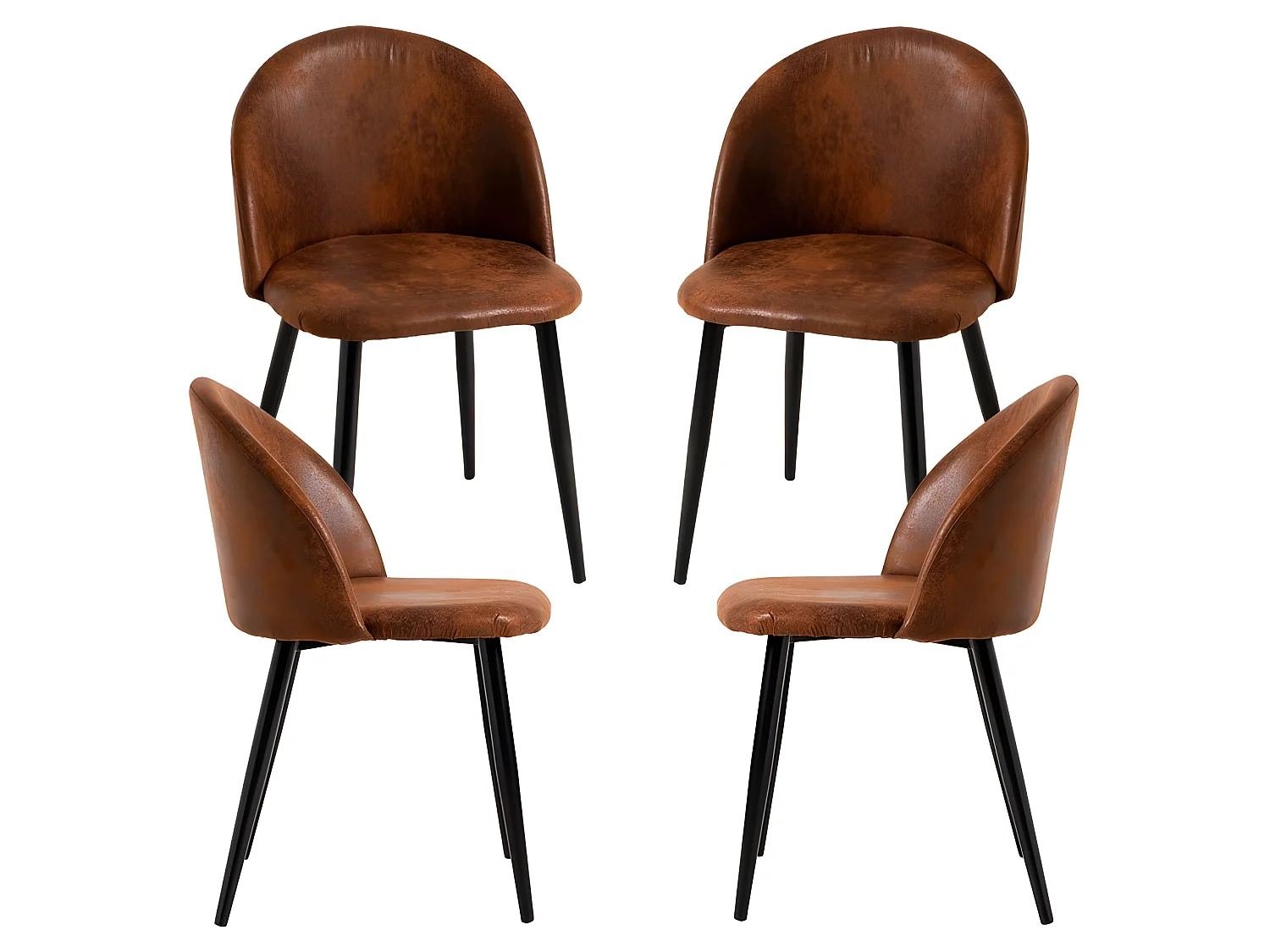 Packs Sillas Comedor - Pack 4 Sillas Black Vint Polipiel