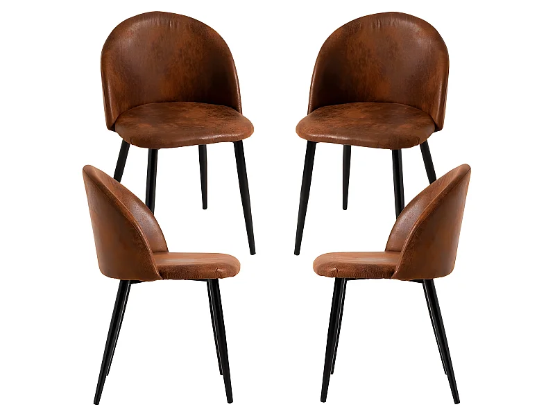 Packs Sillas Comedor - Pack 4 Sillas Black Vint Polipiel