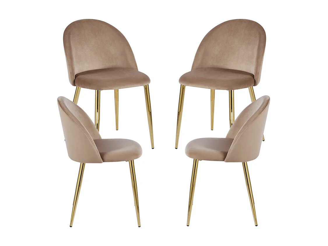 Packs Sillas Comedor - Pack 4 Sillas Vint Terciopelo Golden - Champán