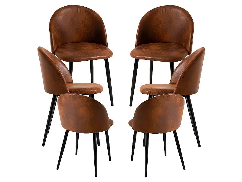 Packs Sillas Comedor - Pack 6 Sillas Black Vint Polipiel