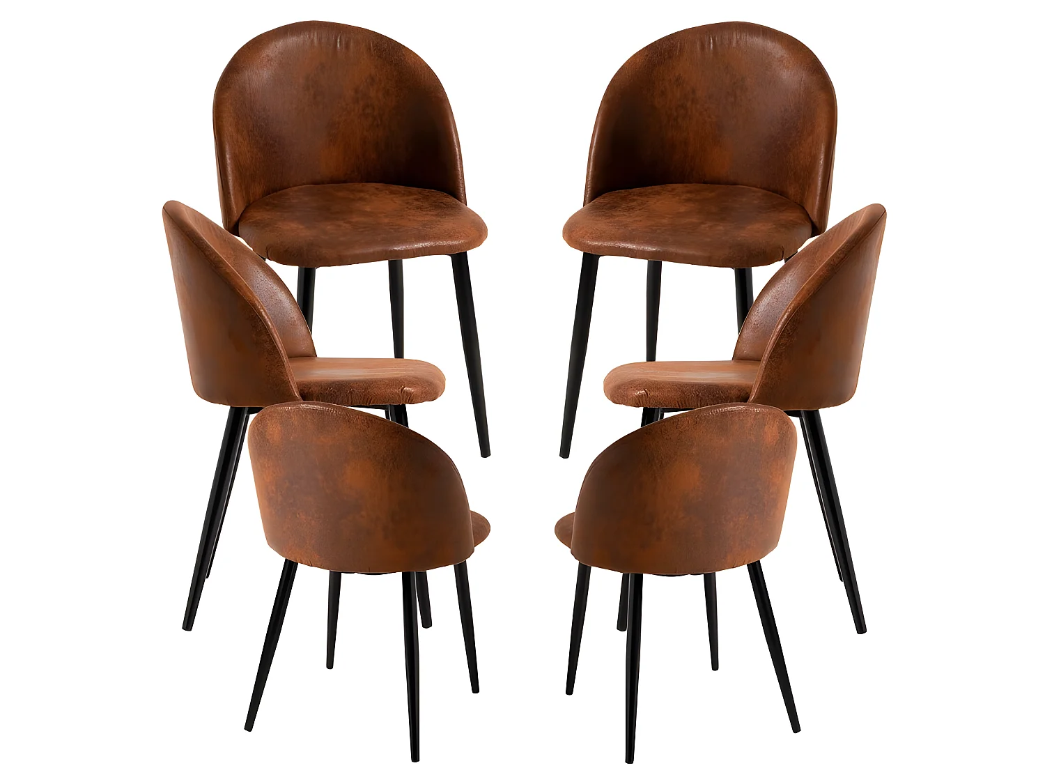 Packs Sillas Comedor - Pack 6 Sillas Black Vint Polipiel