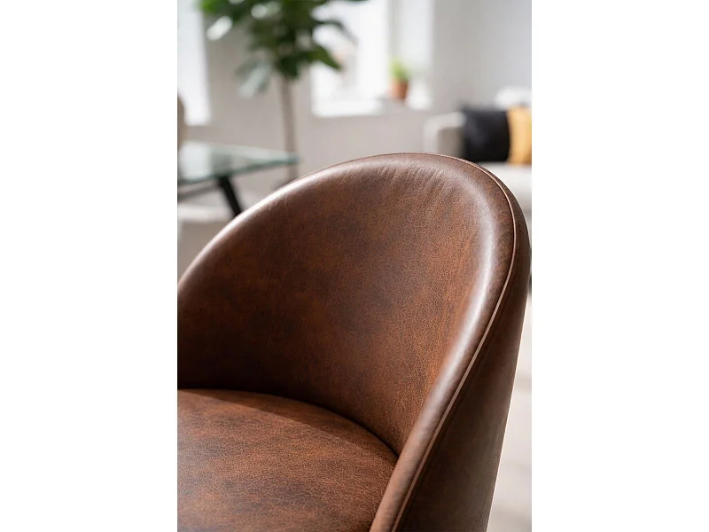 Sillas Comedor - Silla Black Vint Polipiel - Marrón Vintage