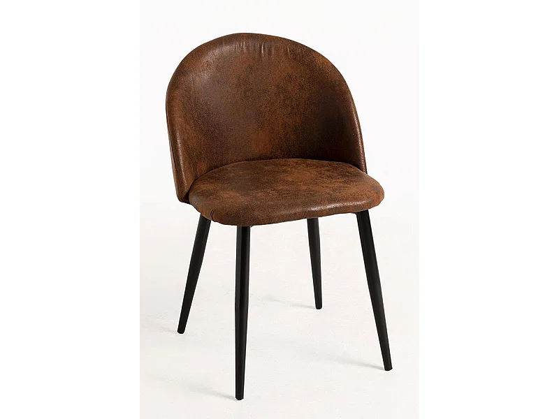 Sillas Comedor - Silla Black Vint Polipiel - Marrón Vintage