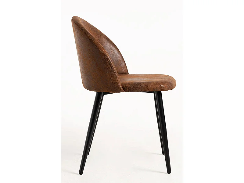 Sillas Comedor - Silla Black Vint Polipiel - Marrón Vintage