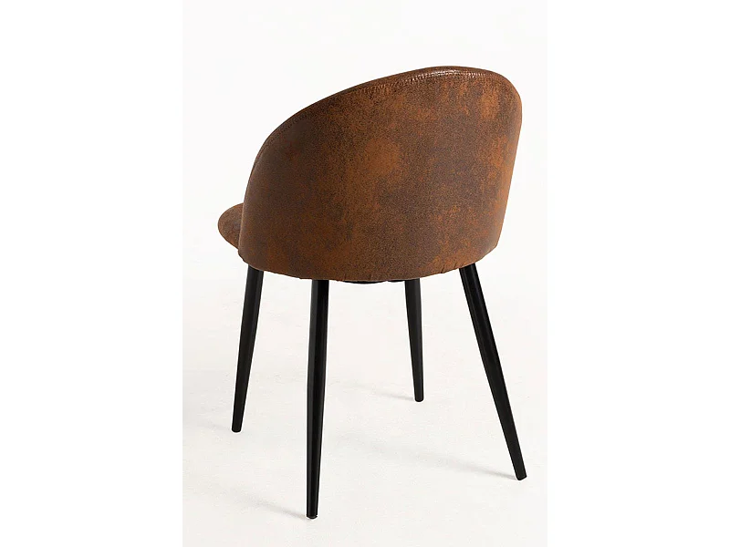Sillas Comedor - Silla Black Vint Polipiel - Marrón Vintage