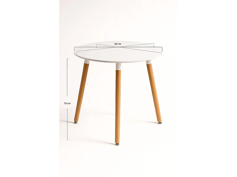 Estilo Nórdico - Mesa Tower Redonda 60 cm - Blanco