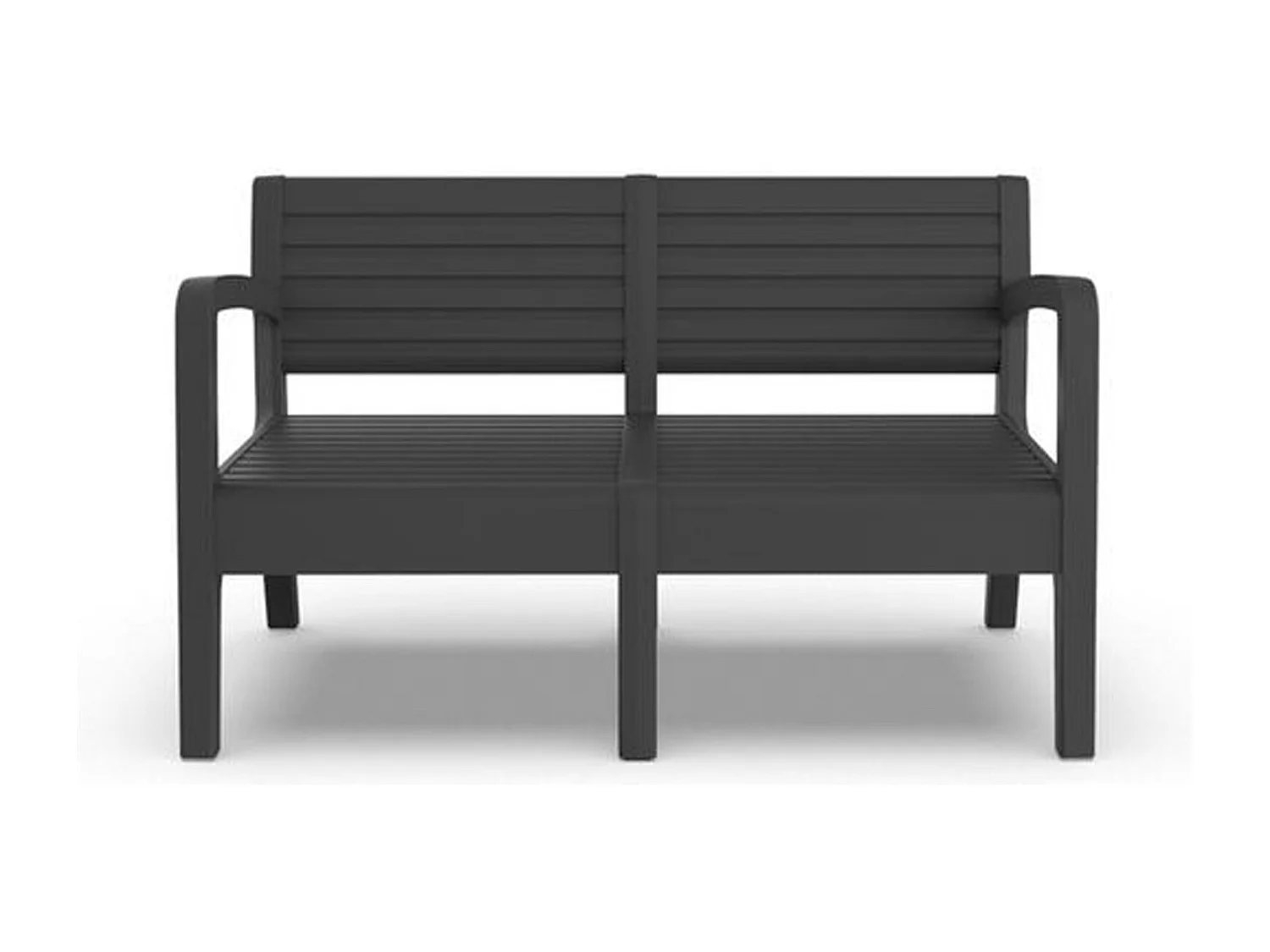 Sp Berner Miami Banc-canapé en résine Graphite 120x72x69 cm Banc d'extérieur 2 places Couleur Anthracite