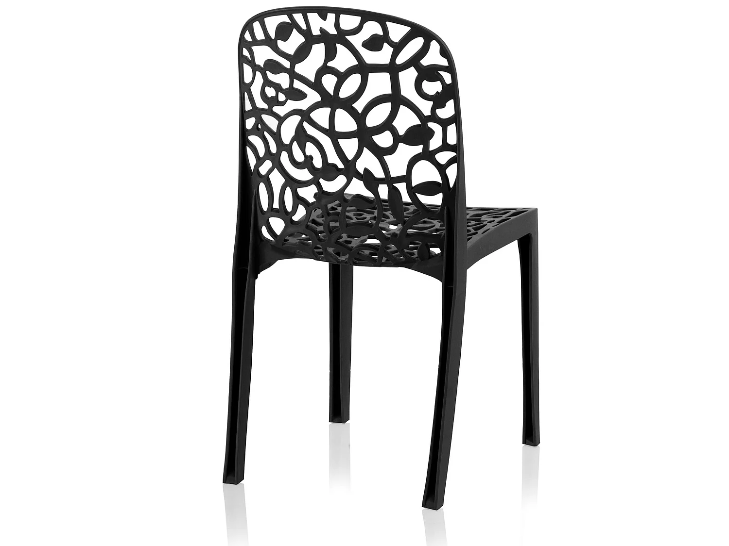 Set 6 chaises flora anthracite 87 x 50 x 47