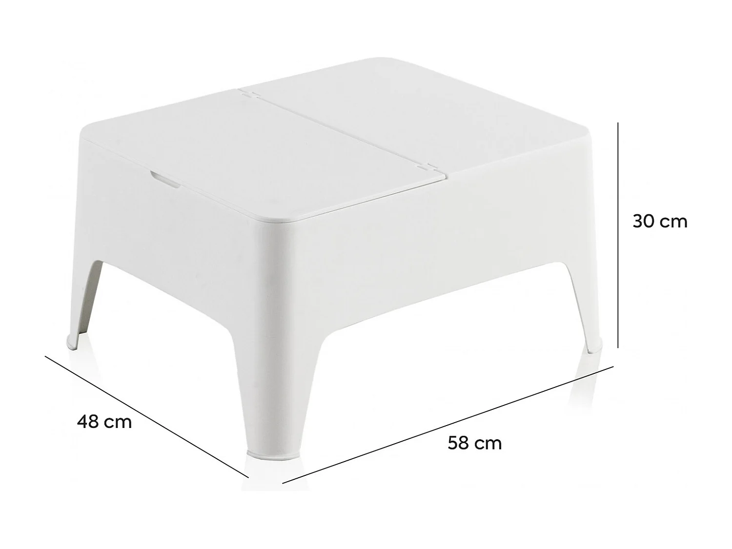 Table d'appoint alaska blanc 58 x 48 x 30
