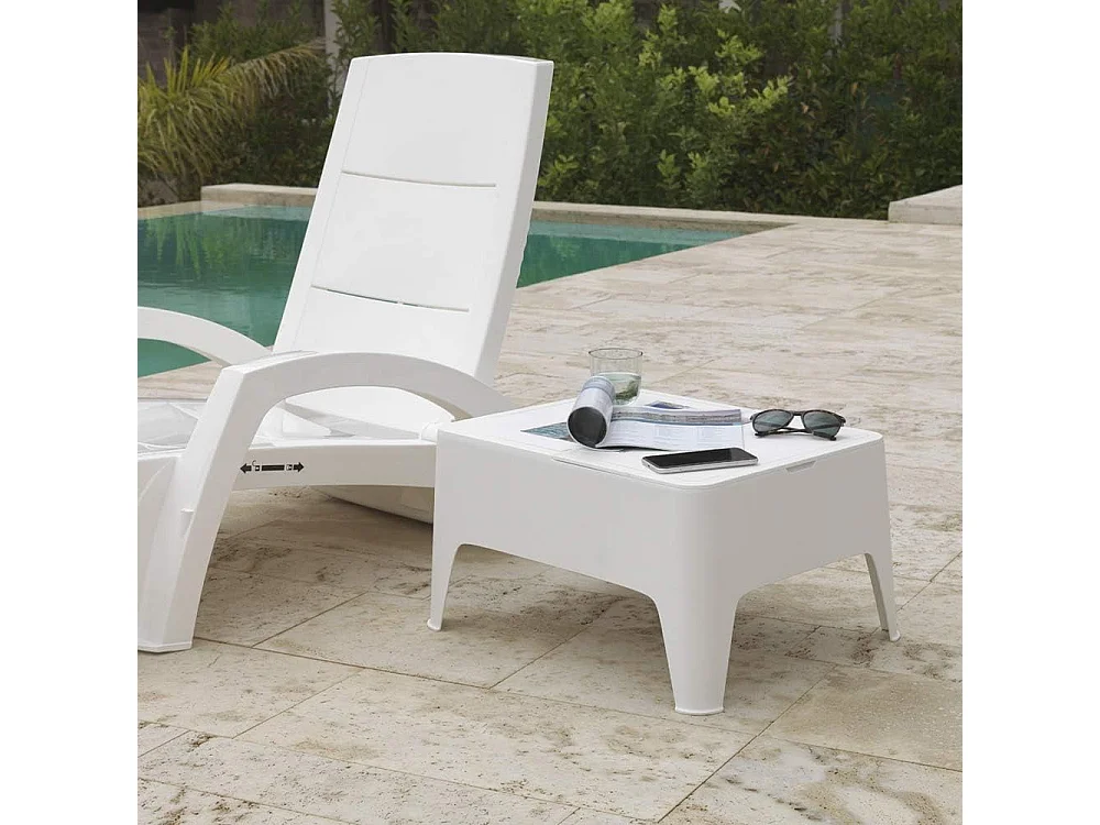 Table d'appoint alaska blanc 58 x 48 x 30