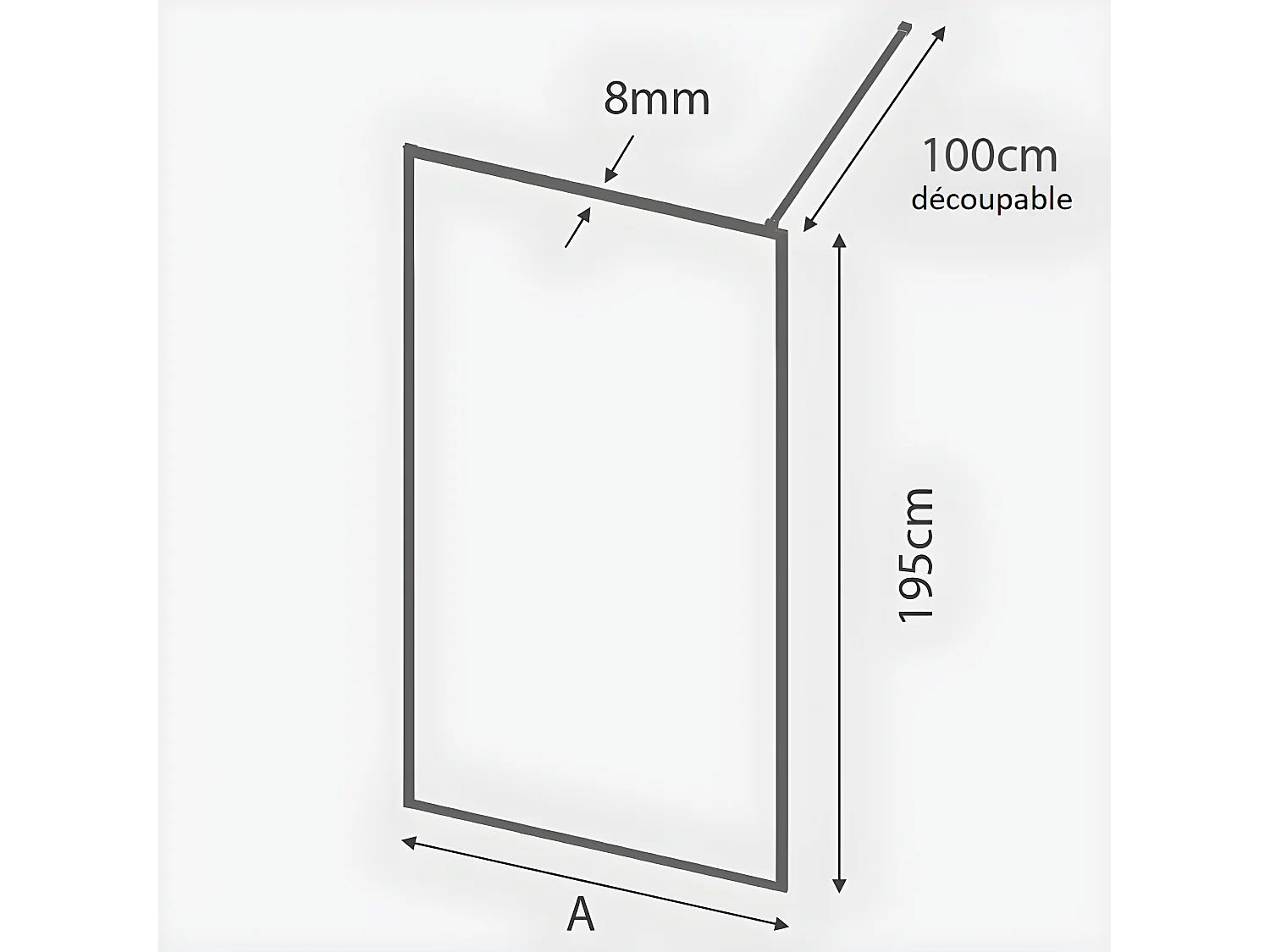 Parete doccia fissa FRESH PERIMETRAL finitura ORO SPAZZOLATO 120 cm