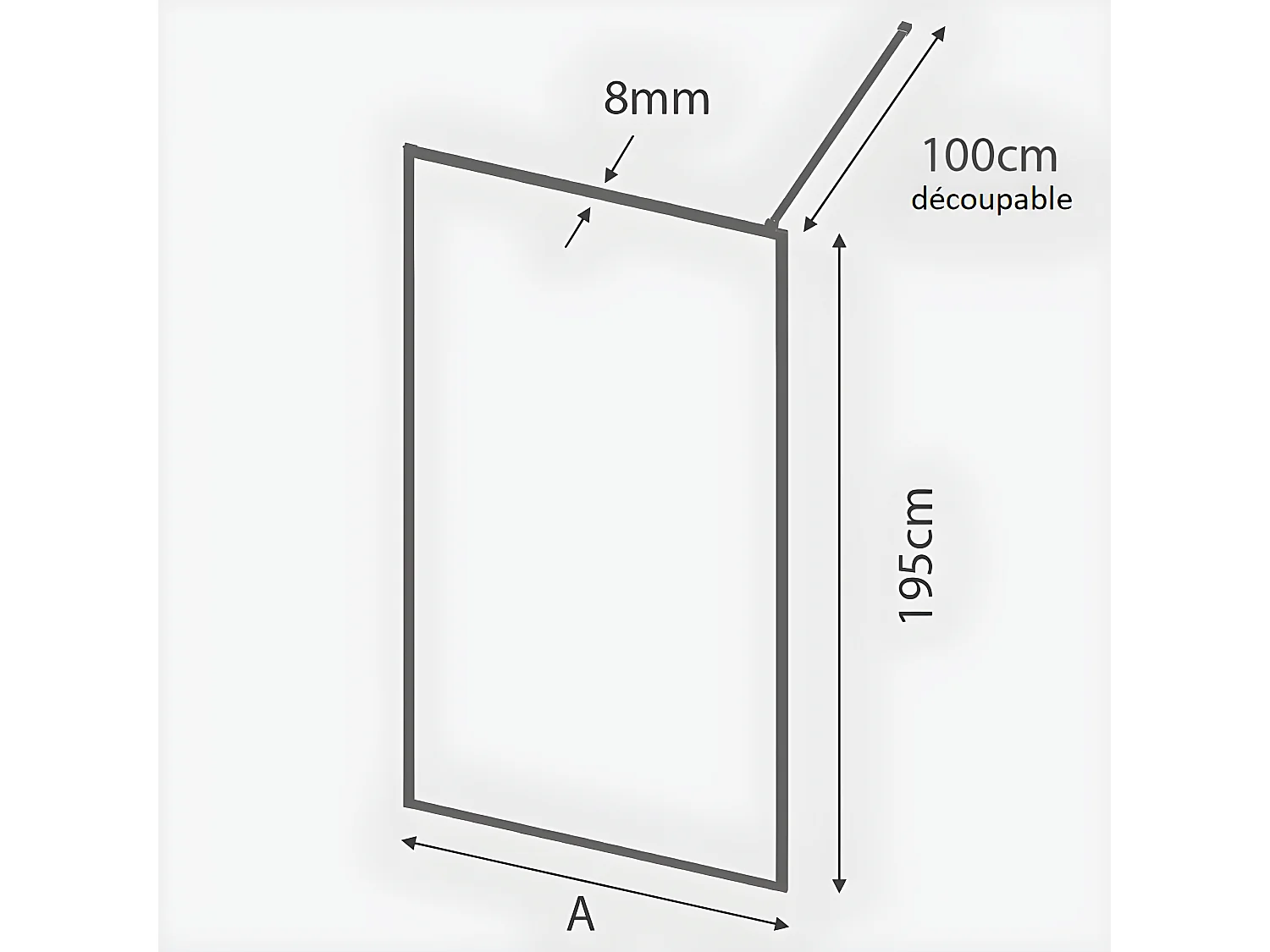 Parete doccia fissa FRESH PERIMETRAL finitura ORO SPAZZOLATO 90 cm