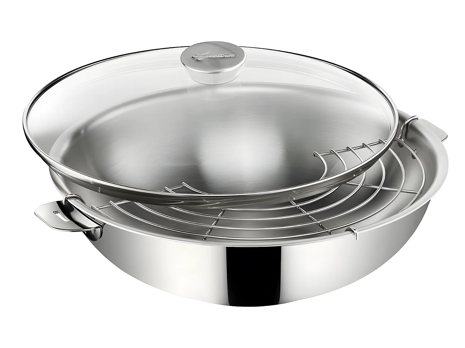 Wok Salvaspazio+ avec son couvercle 30 cm en inox