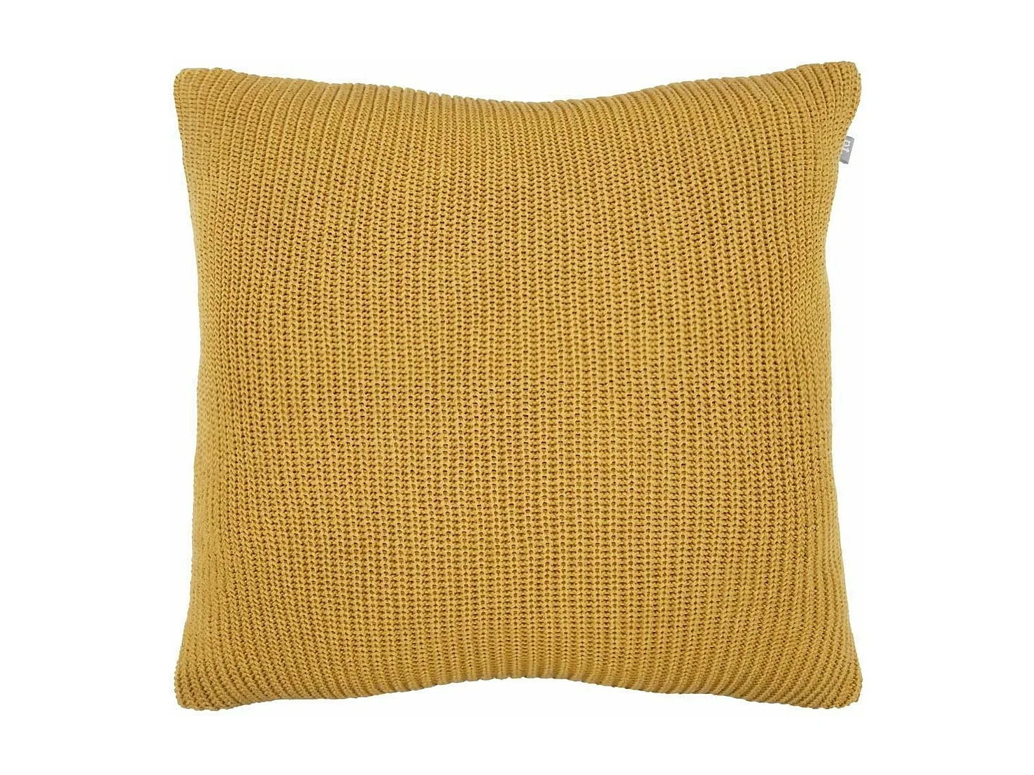 Coussin en coton velours côtelé Lines Jaune moutarde