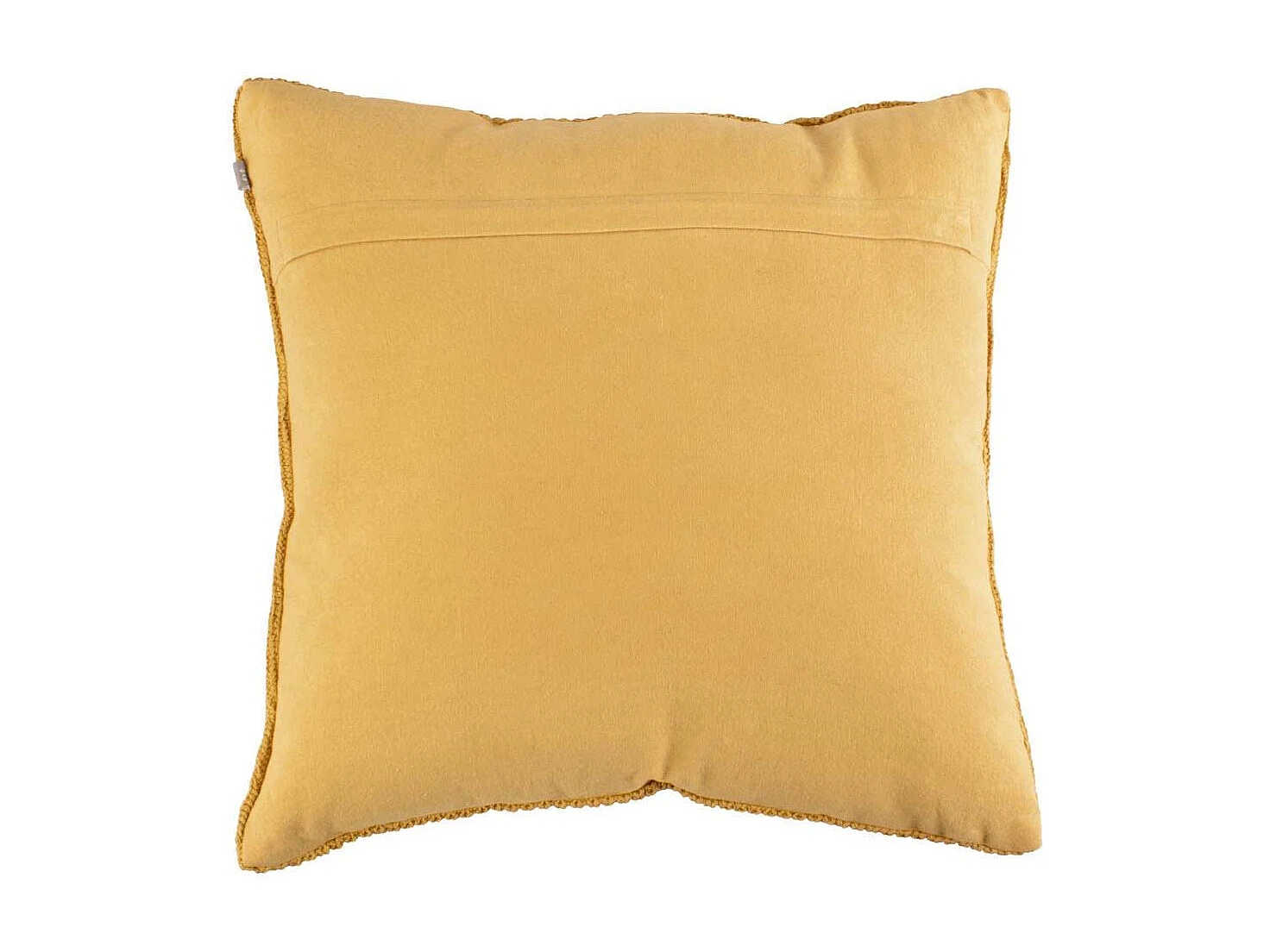 Coussin en coton velours côtelé Lines Jaune moutarde