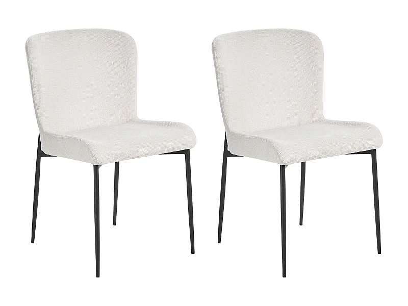 Lot de 2 chaises de salle à manger ADA Blanc cassé