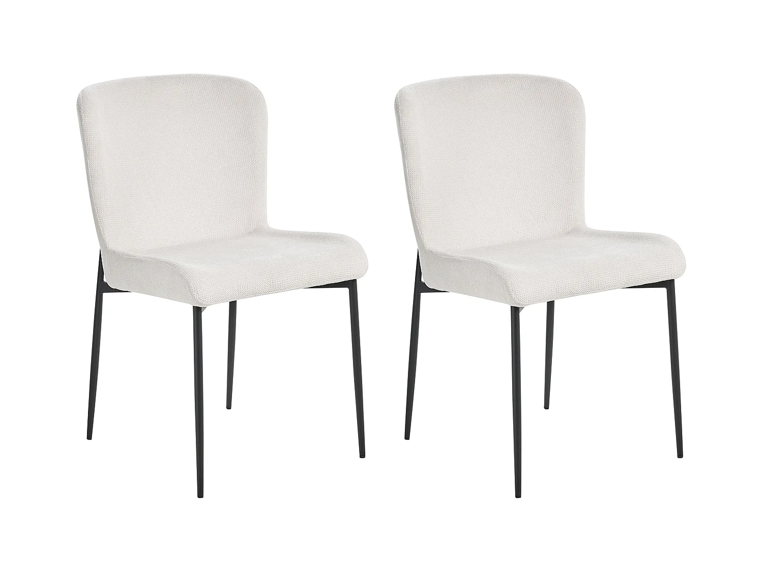 Lot de 2 chaises de salle à manger ADA Blanc cassé