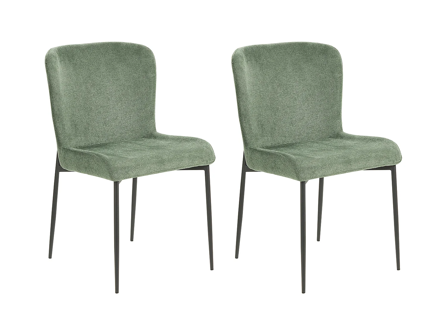 Lot de 2 chaises de salle à manger ADA Vert foncé