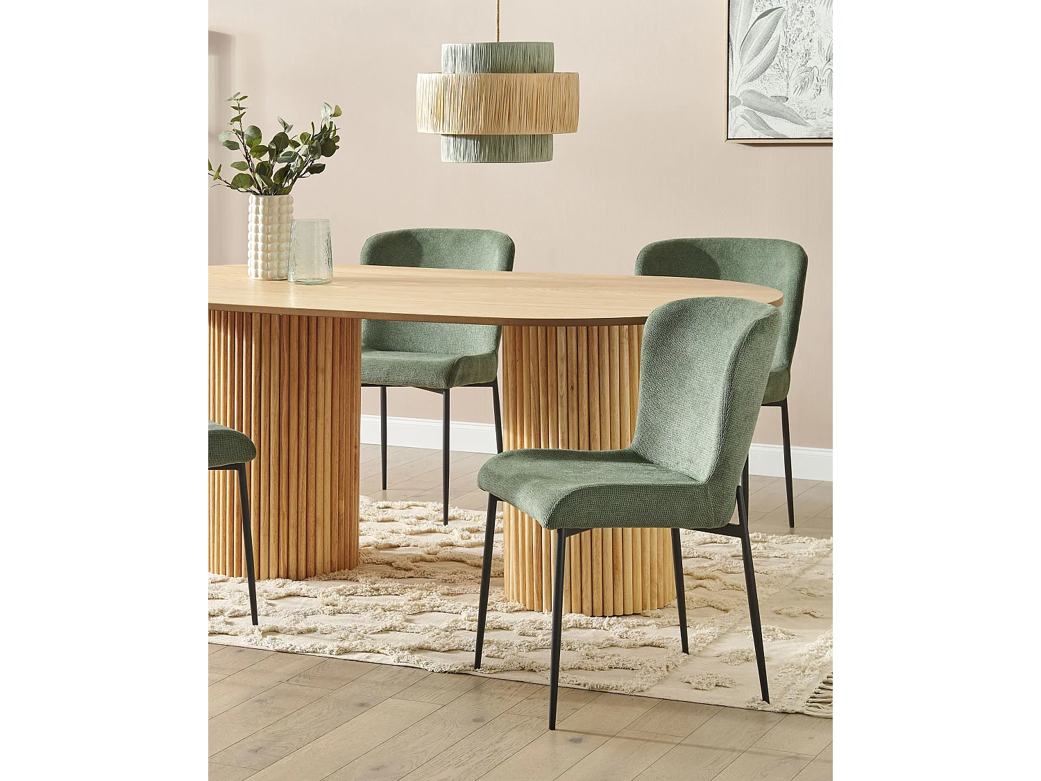 Lot de 2 chaises de salle à manger ADA Vert foncé