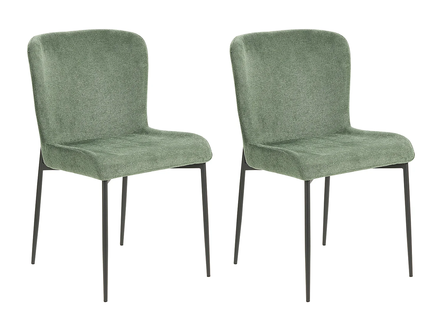 Lot de 2 chaises de salle à manger ADA Vert foncé