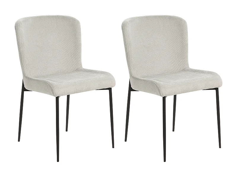 Lot de 2 chaises de salle à manger ADA Gris clair