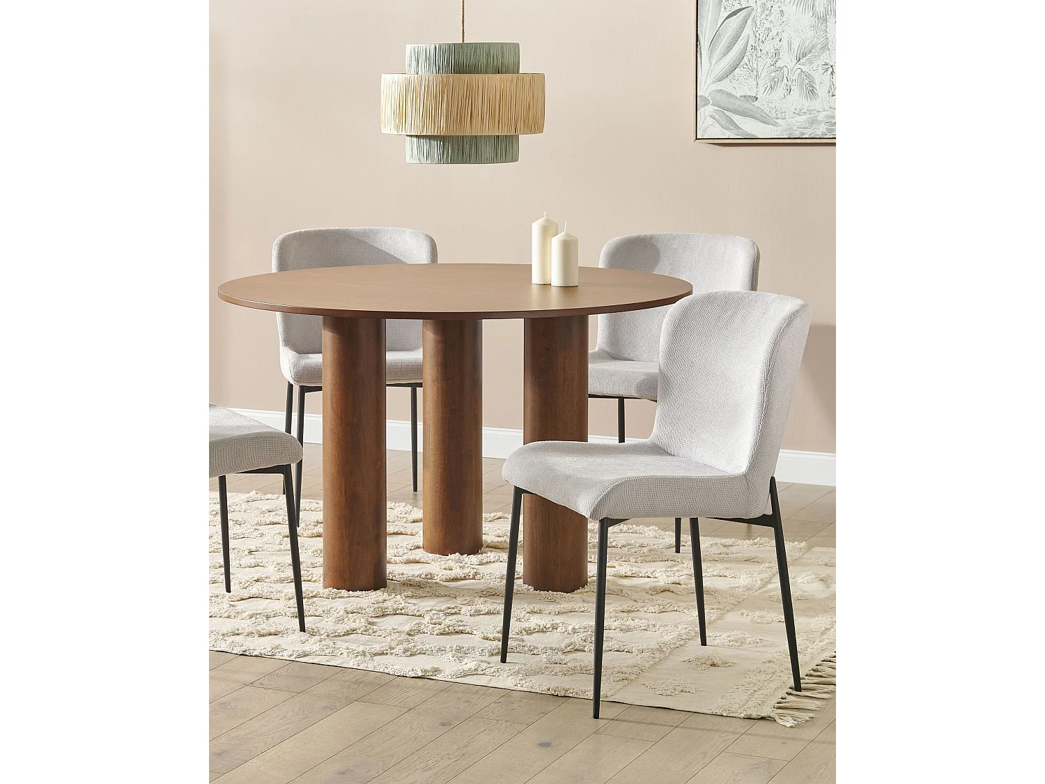 Lot de 2 chaises de salle à manger ADA Gris clair