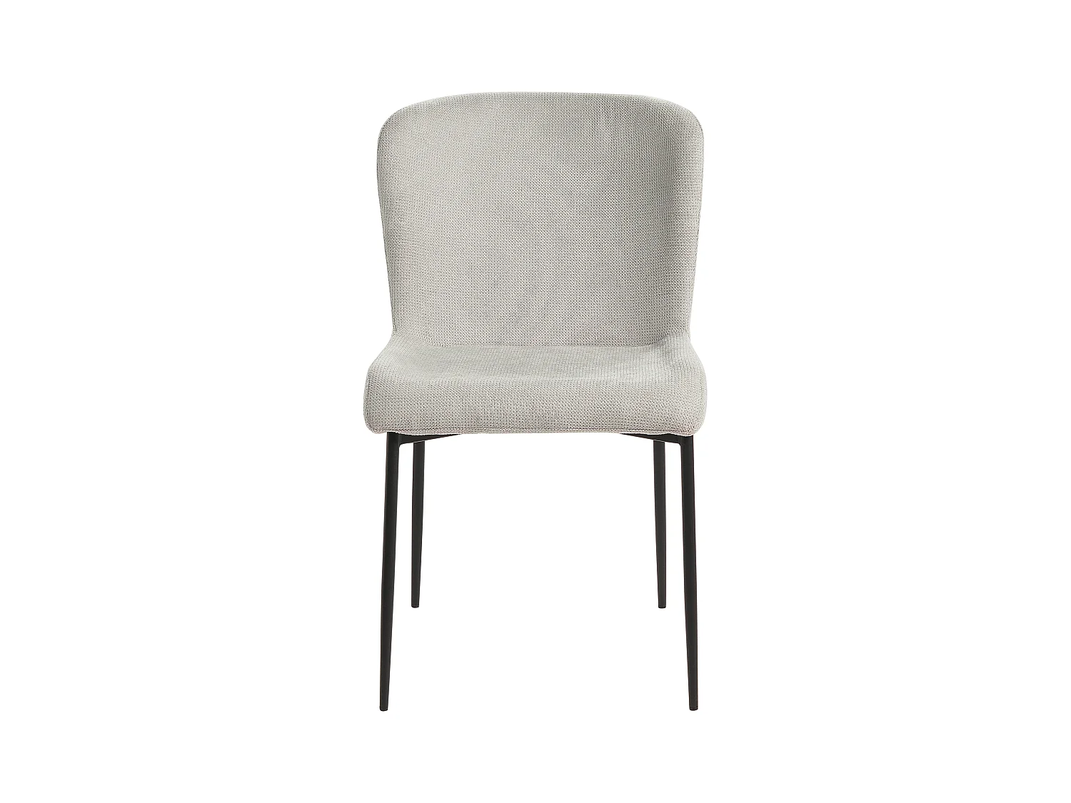 Esszimmerstuhl 2er Set Stoffbezug grau gestrickt Metallbeine schwarz Skandi Ada