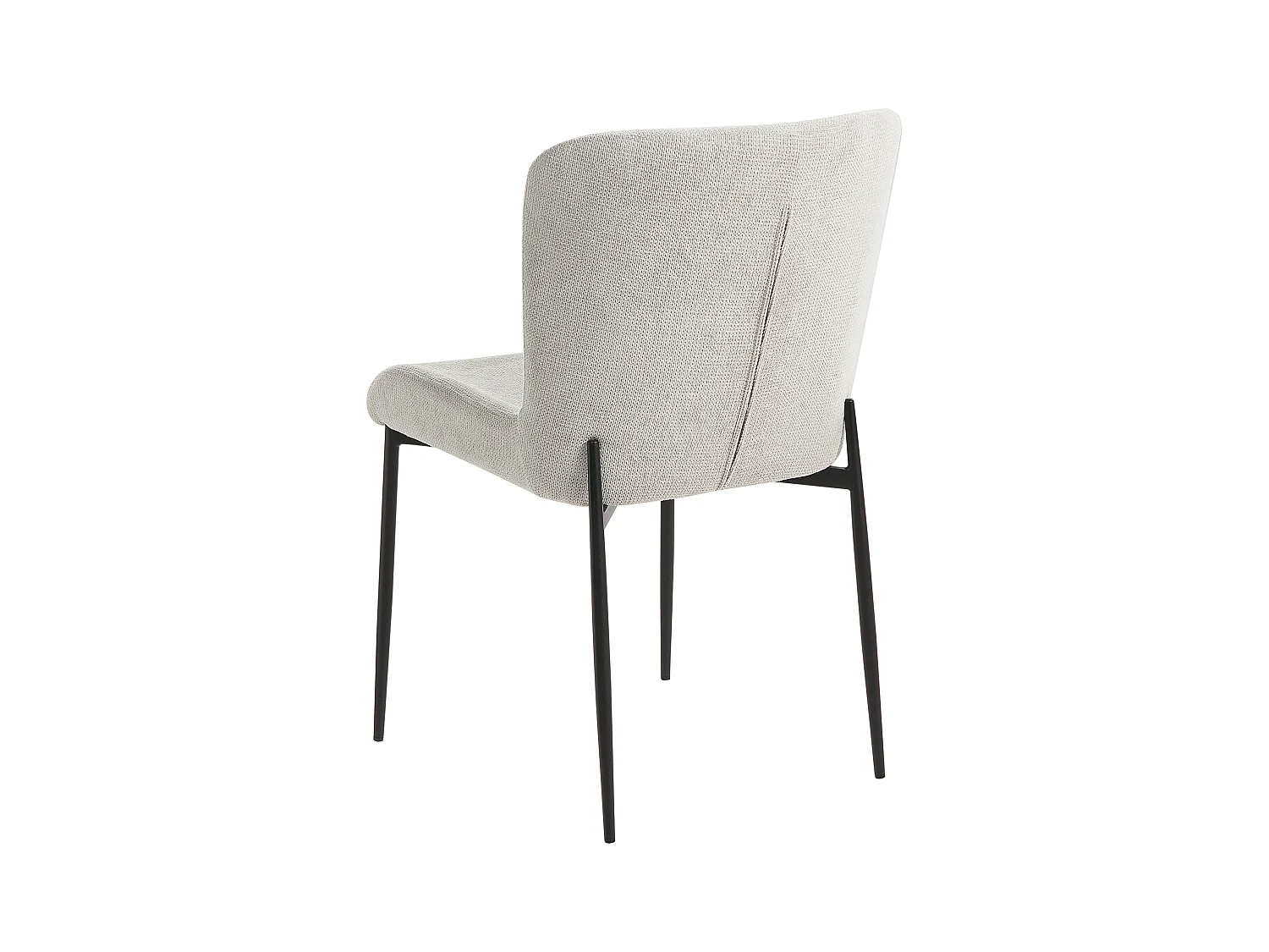 Esszimmerstuhl 2er Set Stoffbezug grau gestrickt Metallbeine schwarz Skandi Ada