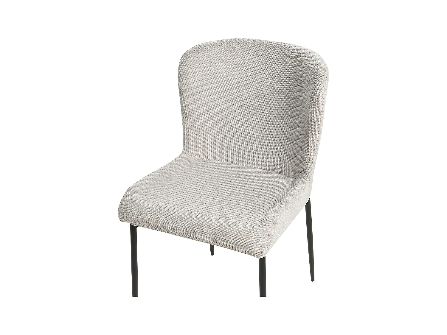 Esszimmerstuhl 2er Set Stoffbezug grau gestrickt Metallbeine schwarz Skandi Ada