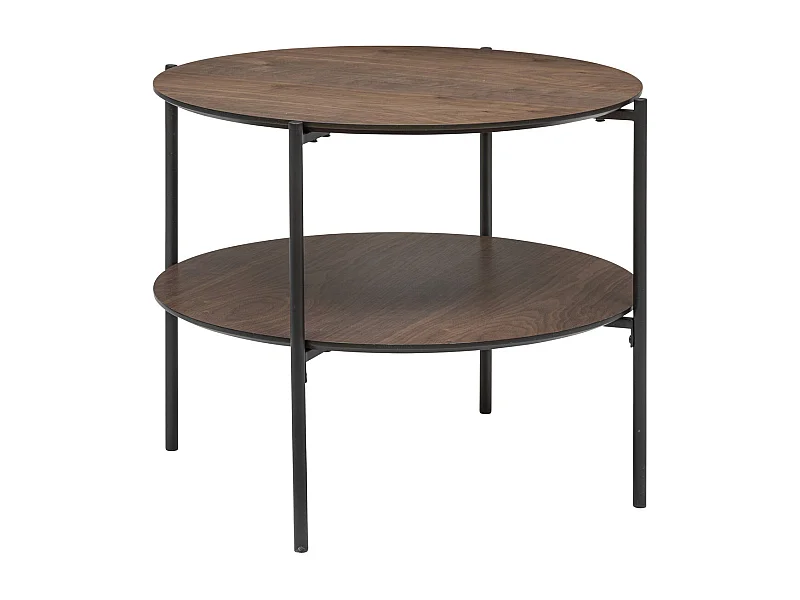 Mesa de Centro Kemi 2 Niveles Negro Nogal 52x36 cm