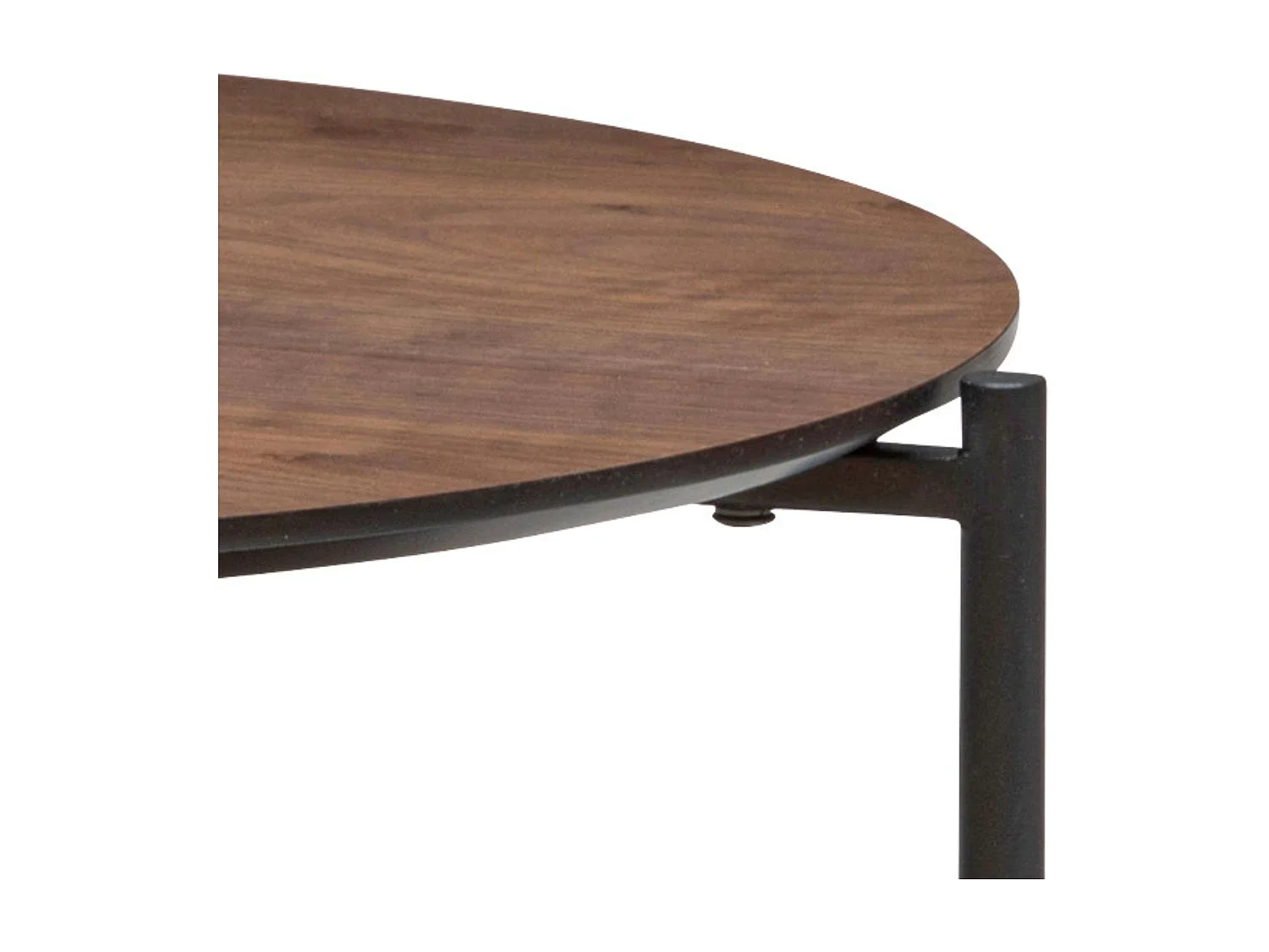 Table basse 2 plateaux en métal et bois Marron D 63,2 x H 52 cm