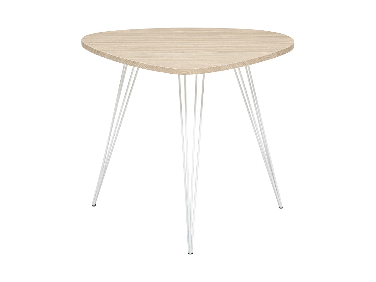 Table d'appoint en bois et pieds en métal blanc 69 x 54 x H 60 cm