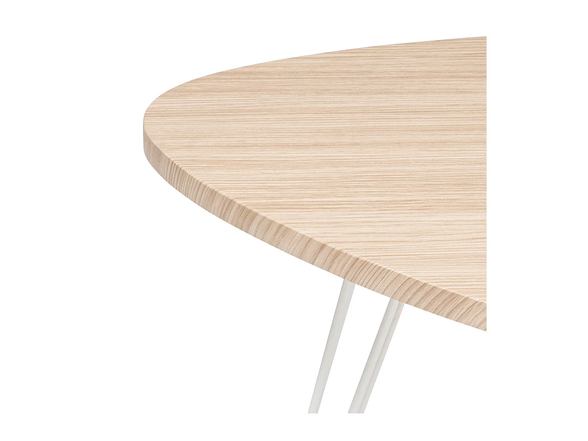 Table d'appoint en bois et pieds en métal blanc 69 x 54 x H 60 cm