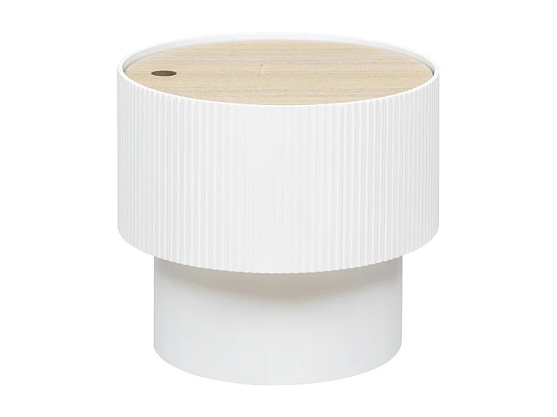 Table à Café avec Coffre de rangement en bois peint Blanc D 38,5 cm