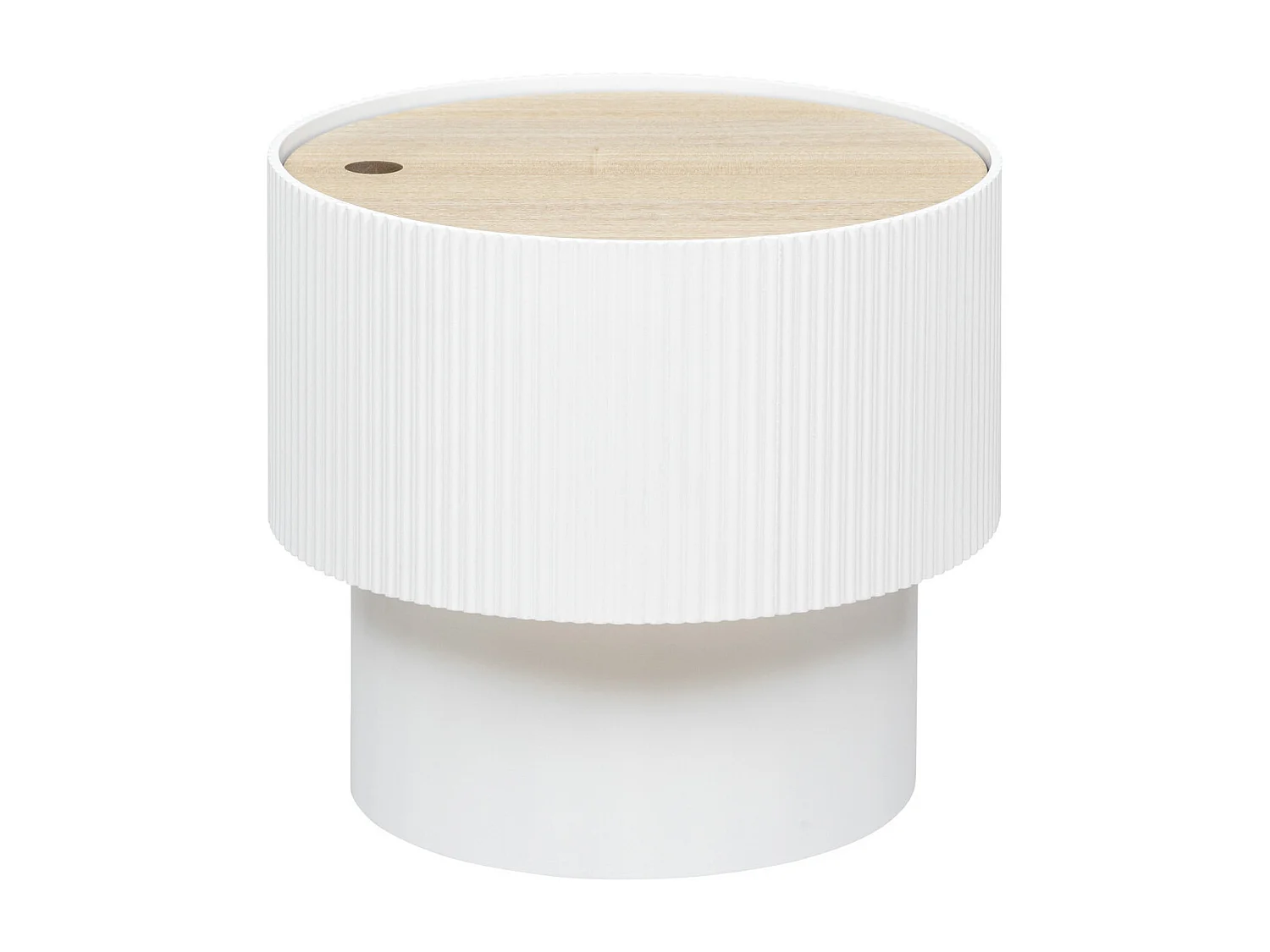 Table à Café avec Coffre de rangement en bois peint Blanc D 38,5 cm